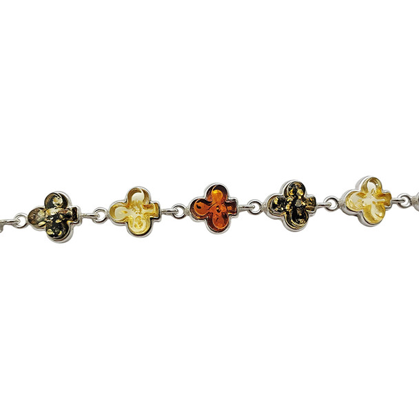 Multi-Color Amber Clubs Link Bracelet