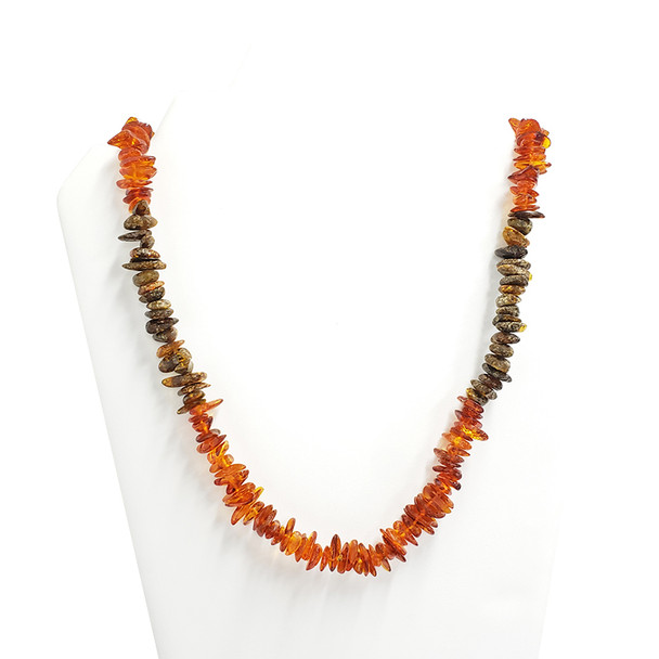 Multi-Color Amber Chip Necklace 32"