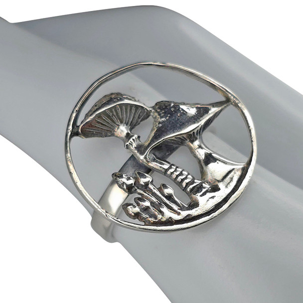 Sterling Silver Mushrooms Ring