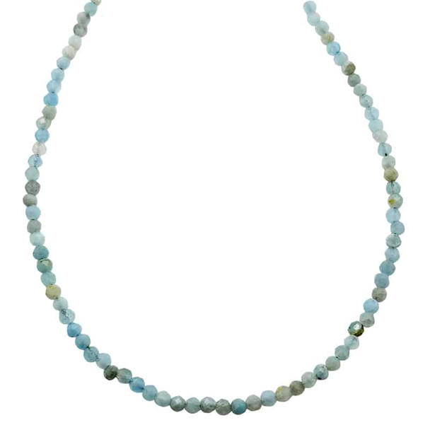 Aquamarine Beads Sterling Silver Necklace