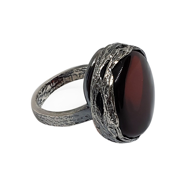 Cherry Amber Handmade Adjustable Ring