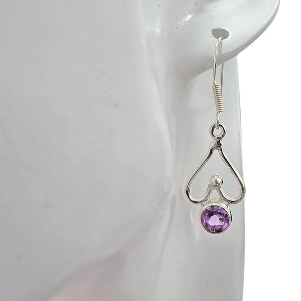 Faceted Amethyst Dangle Earrings