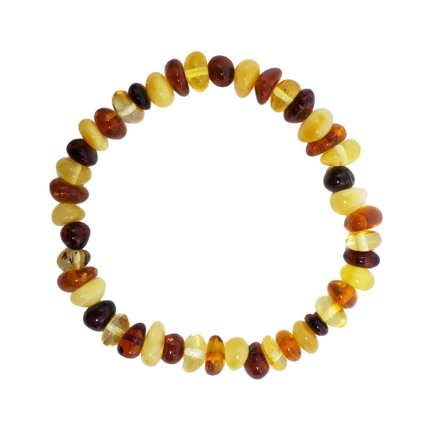 Multi Color Amber Stretch Bracelet