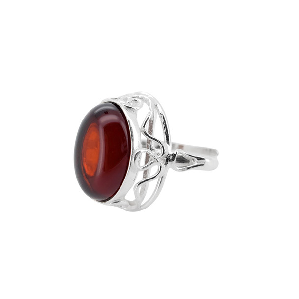 Cherry Amber Adjustable Ring
