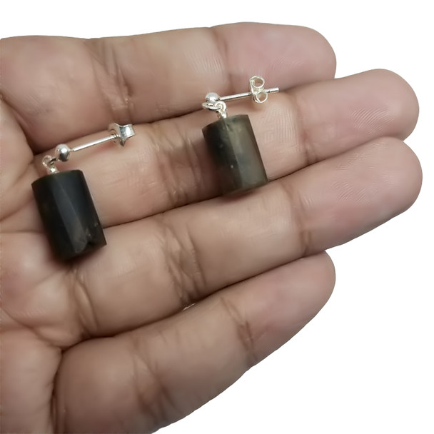 Matte Natural Amber Earrings with Intense Inclusions