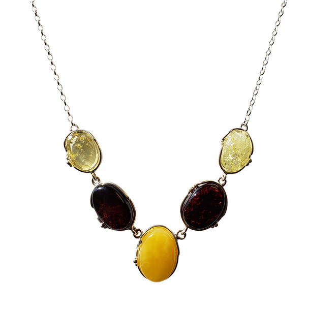 Amber Handmade Necklace Sterling Silver