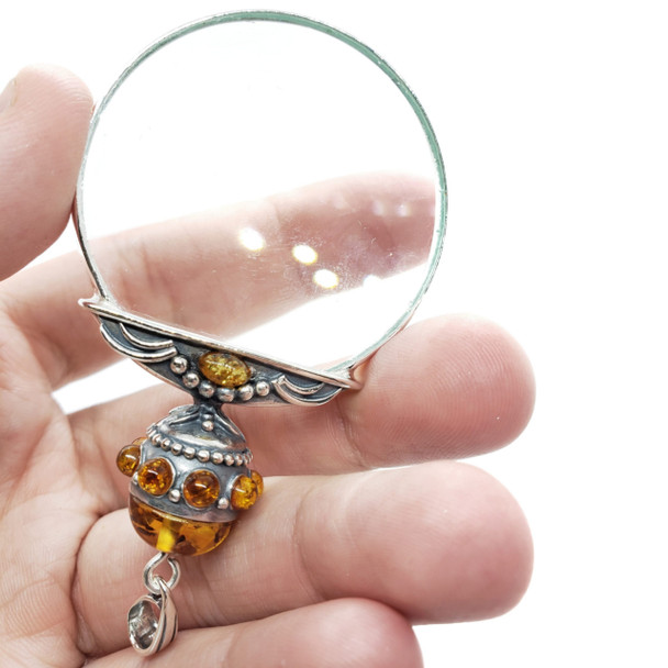 Baltic Amber Magnifying Glass Pendant