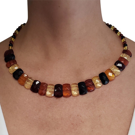 Genuine Baltic Multi Color Amber Cleopatra Necklace 18''