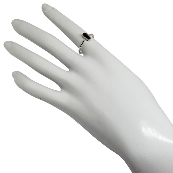 Black Tourmaline Sterling Silver Coffin Ring