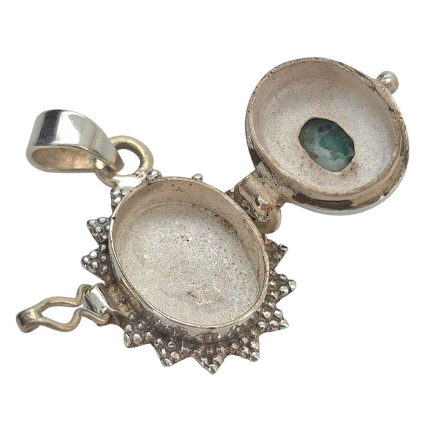 Malachite Sterling Silver Locket Pendant