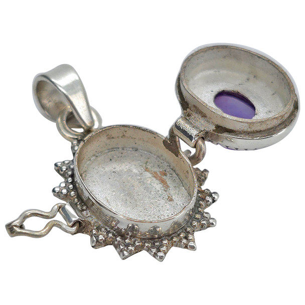 Amethyst Sterling Silver Locket Pendant