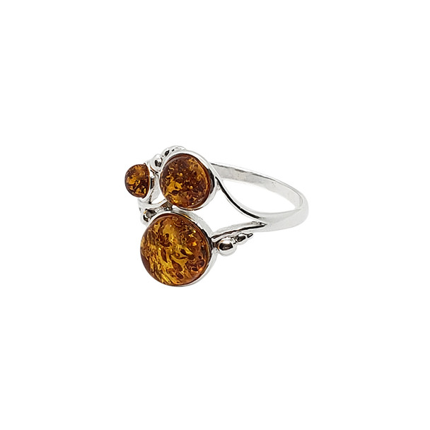 Cognac Amber/Sterling Silver Ring