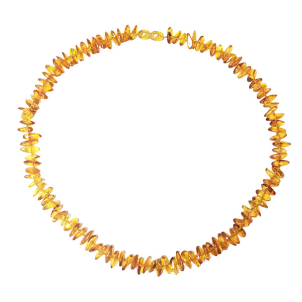 Cognac Amber Beaded Necklace 18"