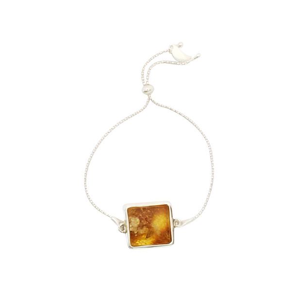 Natural Color Genuine Baltic Amber Adjustable / Slider Bracelet