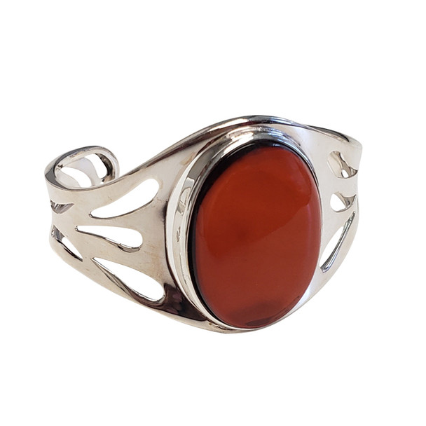 Cherry Amber Handmade Cuff Bracelet