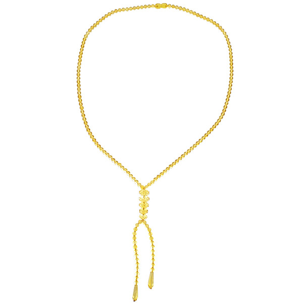 Citrine Amber Beaded Necklace 36‚Ä≥