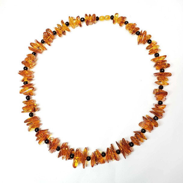 Multicolor Amber Beaded Necklace 21"