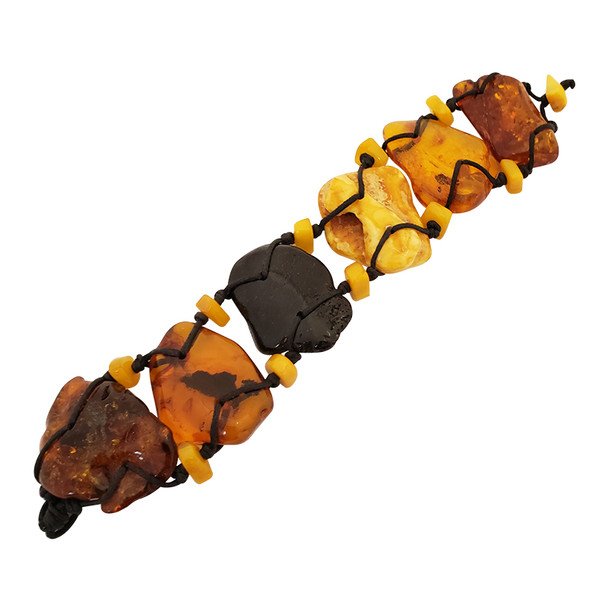 Multicolor Amber Woven Bracelet