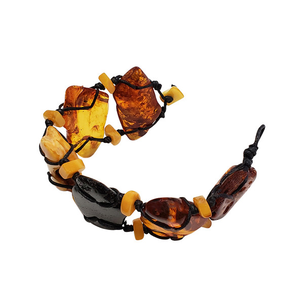 Multicolor Amber Woven Bracelet