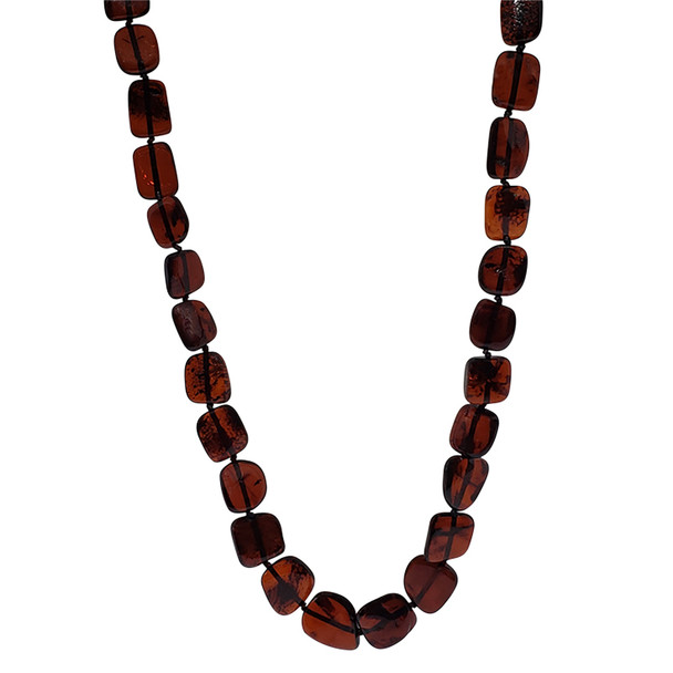 Cherry Amber Beaded Necklace 19"