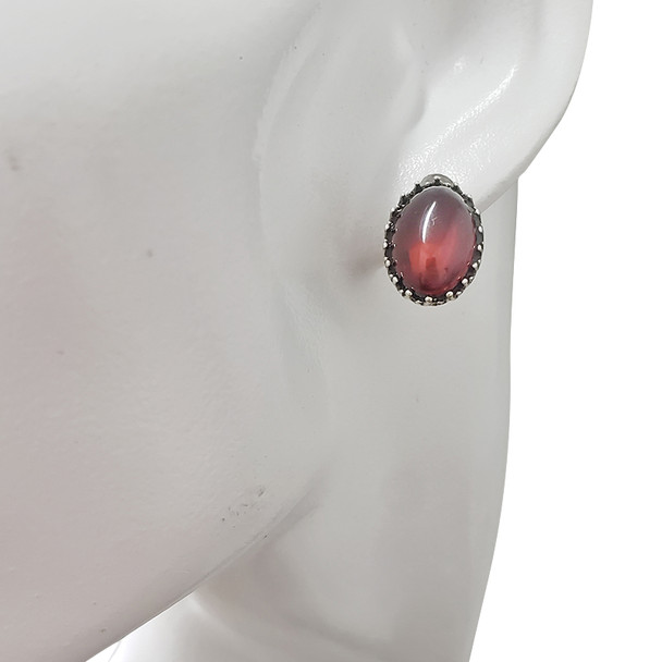 Cherry Amber Sterling Silver Earrings