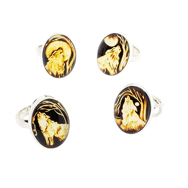 "Wolf" Cameo / Intaglio Adjustable Ring