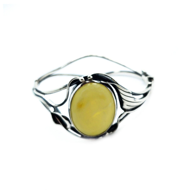 Butterscotch Amber Sterling Silver Cuff Bracelet