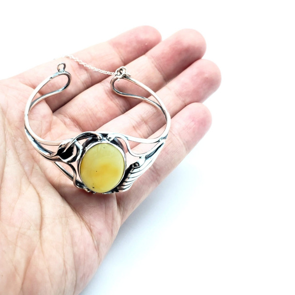 Butterscotch Amber Sterling Silver Cuff Bracelet