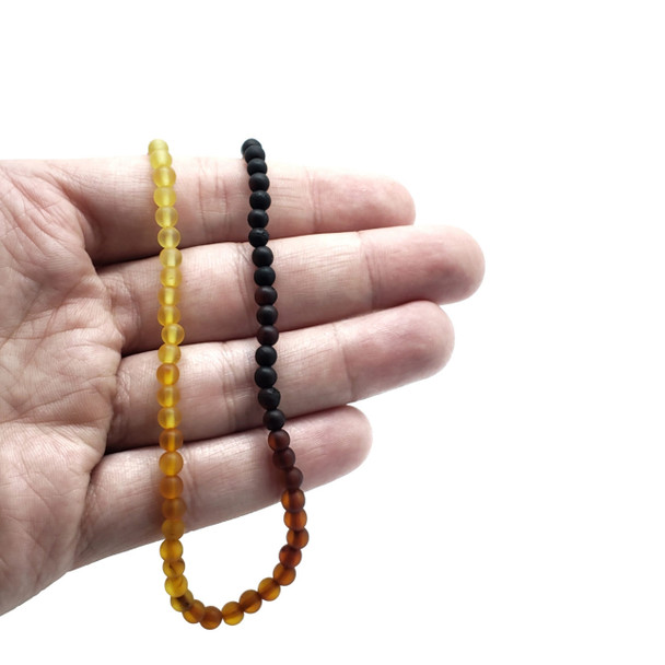 Matte Finish Amber "Rainbow" Necklace For Pendants 18"