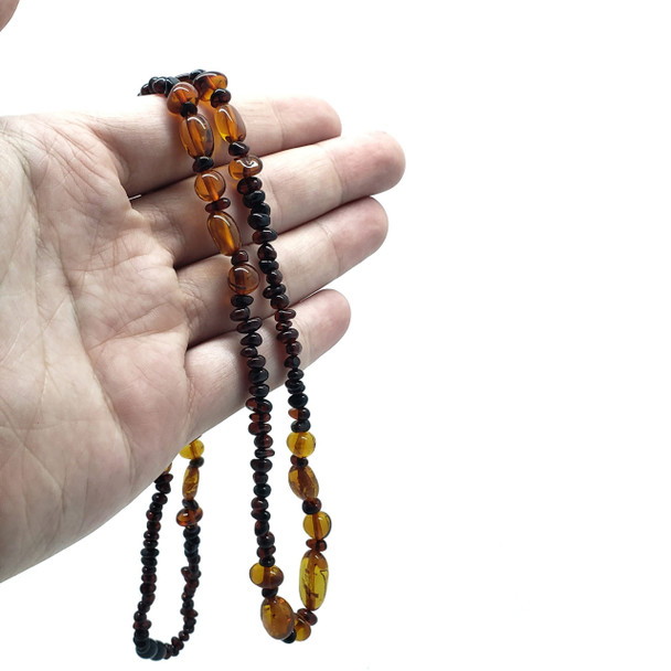 Multi Color  Genuine Amber Bead Necklace 26"