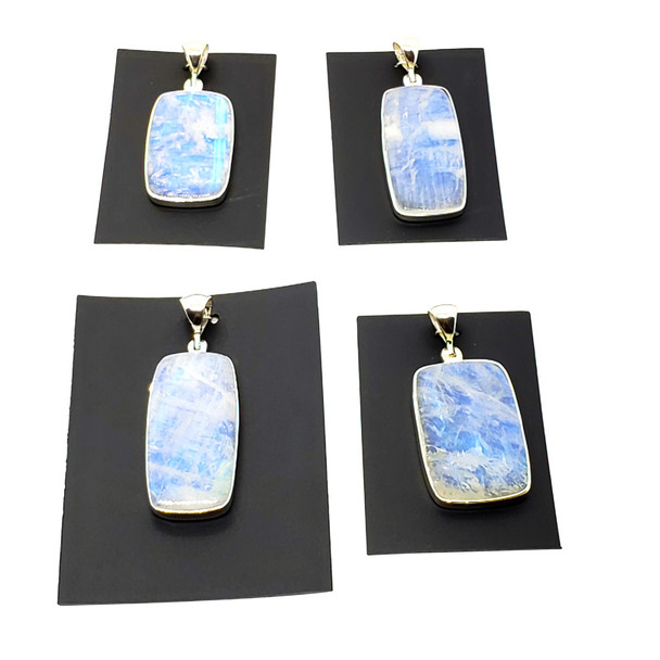 Rainbow Moonstone Sterling Silver Pendant