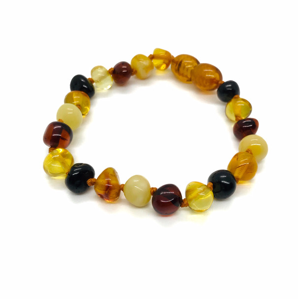 Multi Color Amber Baby Bracelet, SCREW CLASP