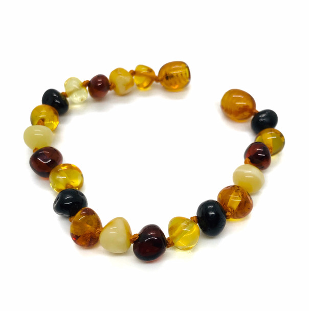 Multi Color Amber Baby Bracelet, SCREW CLASP