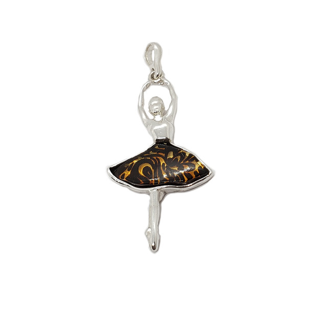 Amber Ballerina Intaglio/Cameo Pendant