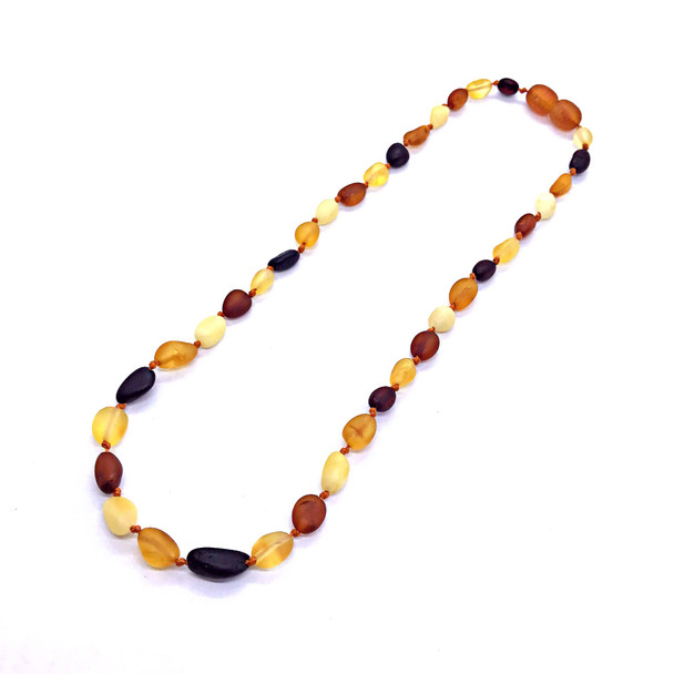 Genuine Raw Baltic Amber Baby/Teething Necklace, SCREW CLASP 13‚Ä≥