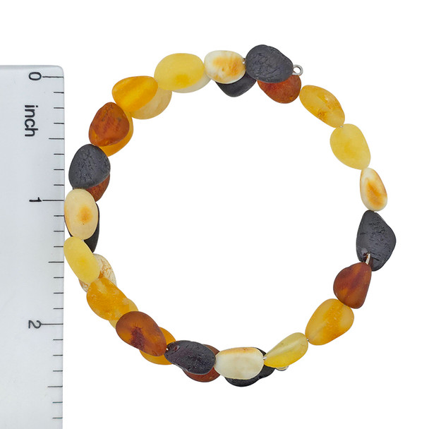 Multicolor Matte-Finish Amber Memory Wire Bracelet