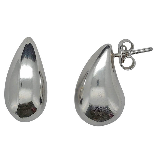 Teardrop Sterling Silver Stud Earrings