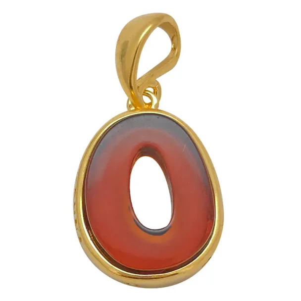 Amber Gold Plated Silver Alphabet Collection Letter O Pendant