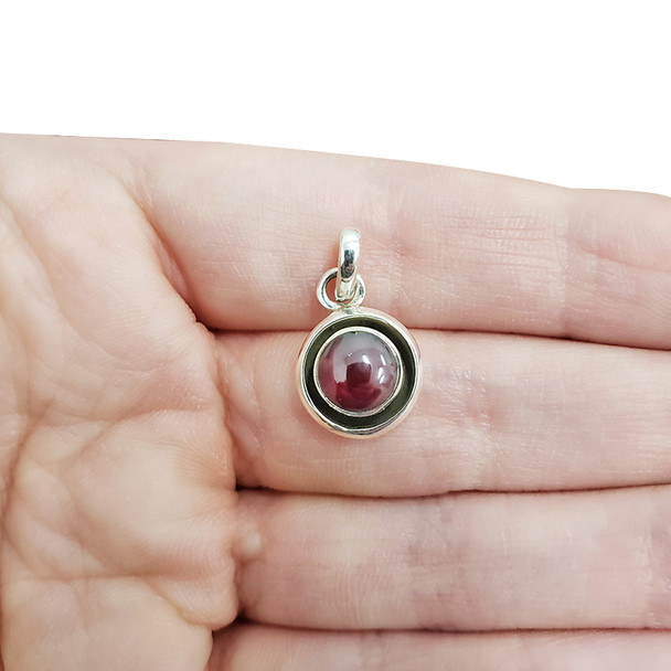 Garnet Silver Pendant