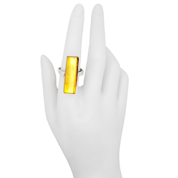 Mariusz Gliwinski Modern & Simple Amber Ring