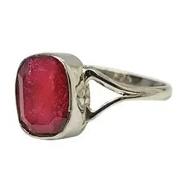 Faceted Composite Ruby Sterling Silver Ring
