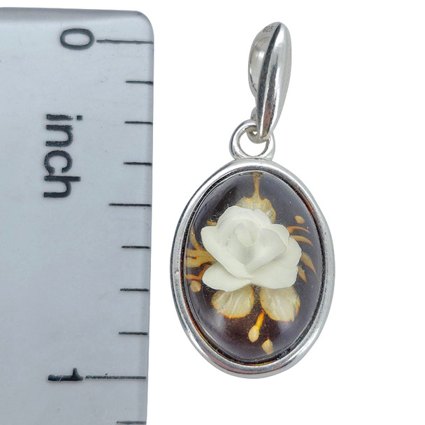 Rose Amber Cameo / Intaglio Pendant