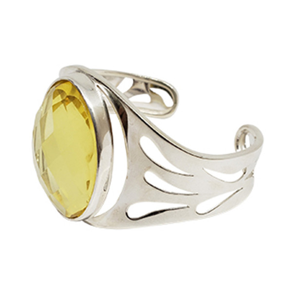 Citrine¬† Amber Faceted/Diamond Cut Handmade Cuff Bracelet