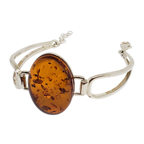 Cognac Amber¬† Handmade Cuff Bracelet
