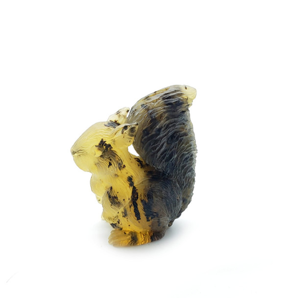 Natural Amber Carved Squirrel