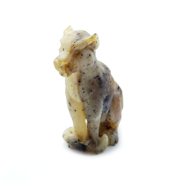 Natural Amber Carved Mountain Lion