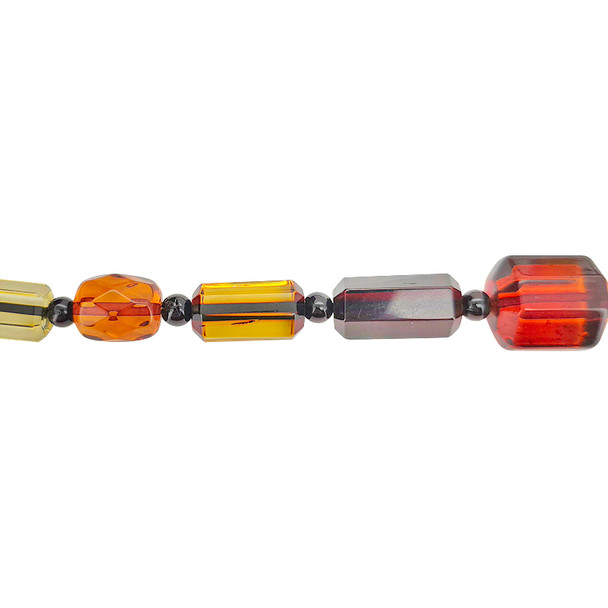 Faceted Multi Color Amber Beaded Necklace