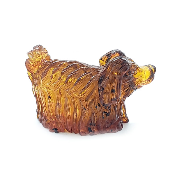 Cognac Amber Carved Dog