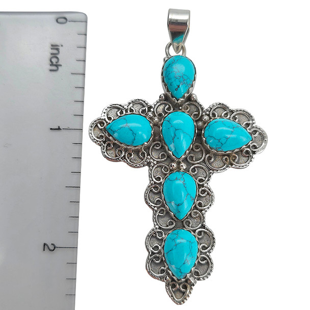 Howlite Sterling Silver Cross/Pendant