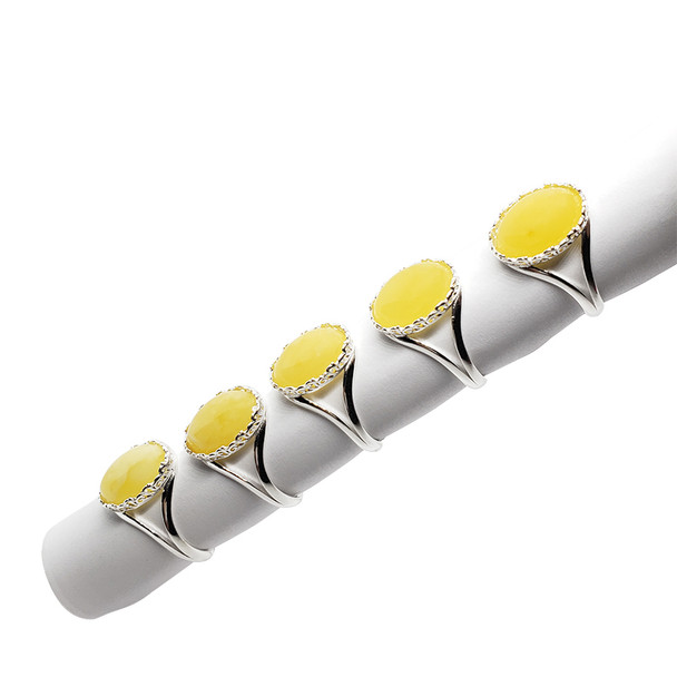 Butterscotch Amber Sterling Silver Adjustable Ring - Retry